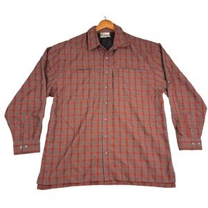 Meridian Expeditions Mens Plaid Long‎ Sleeve Button Up Shirt XL Rayon Polyester